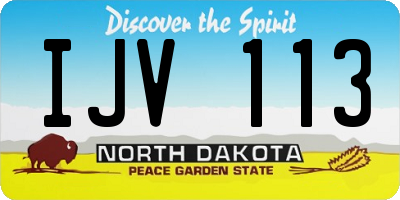 ND license plate IJV113