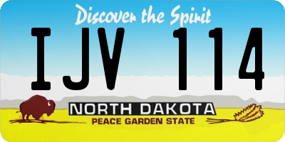 ND license plate IJV114