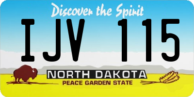 ND license plate IJV115