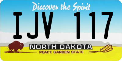 ND license plate IJV117