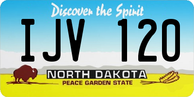 ND license plate IJV120