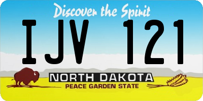 ND license plate IJV121
