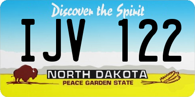 ND license plate IJV122