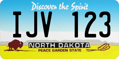 ND license plate IJV123