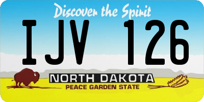 ND license plate IJV126