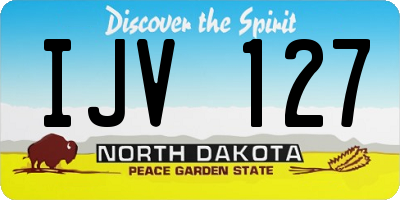 ND license plate IJV127
