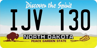 ND license plate IJV130