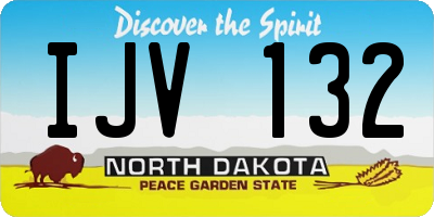 ND license plate IJV132