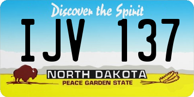 ND license plate IJV137