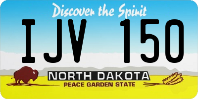ND license plate IJV150