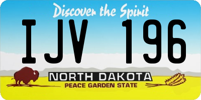 ND license plate IJV196