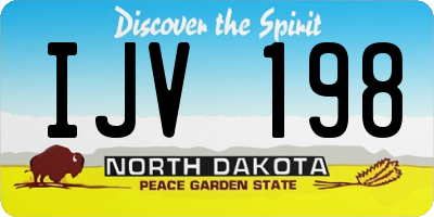 ND license plate IJV198