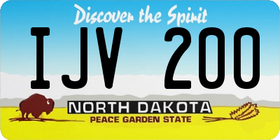 ND license plate IJV200