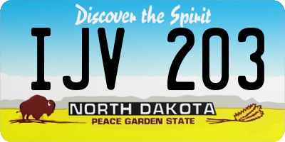 ND license plate IJV203