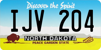 ND license plate IJV204