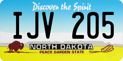 ND license plate IJV205