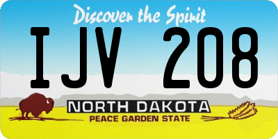 ND license plate IJV208