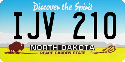 ND license plate IJV210