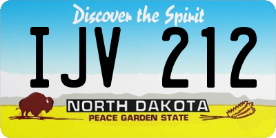 ND license plate IJV212