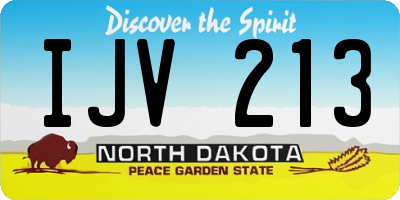 ND license plate IJV213