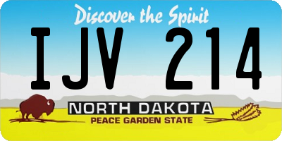 ND license plate IJV214