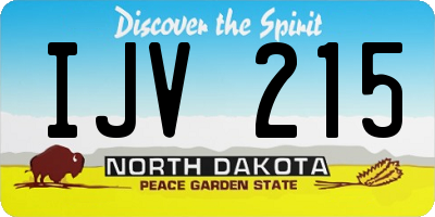 ND license plate IJV215