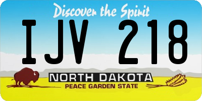ND license plate IJV218