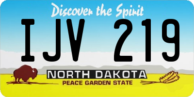 ND license plate IJV219