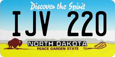 ND license plate IJV220