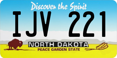 ND license plate IJV221