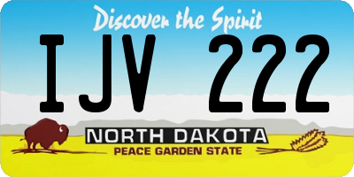 ND license plate IJV222