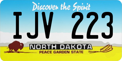 ND license plate IJV223