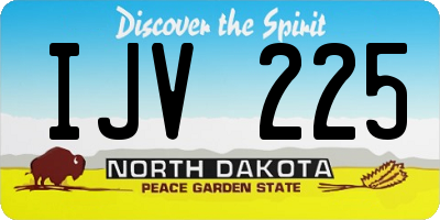 ND license plate IJV225