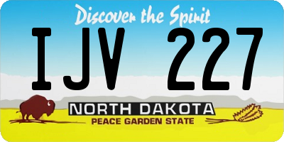 ND license plate IJV227