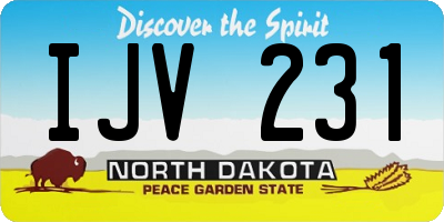 ND license plate IJV231