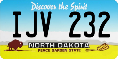 ND license plate IJV232