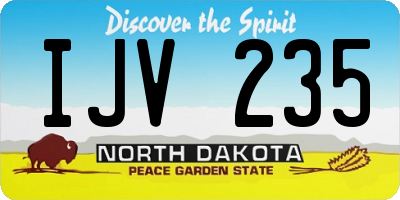 ND license plate IJV235
