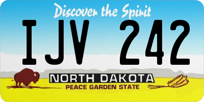 ND license plate IJV242