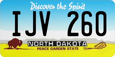 ND license plate IJV260