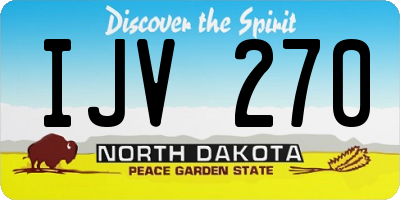 ND license plate IJV270