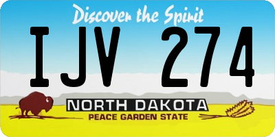 ND license plate IJV274