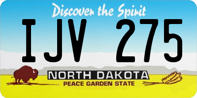 ND license plate IJV275