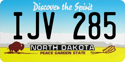 ND license plate IJV285