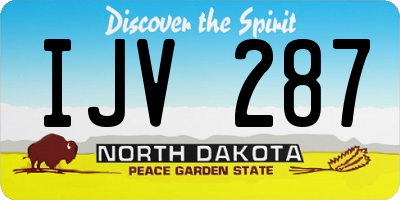 ND license plate IJV287
