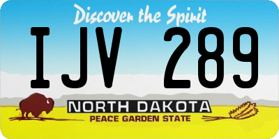 ND license plate IJV289