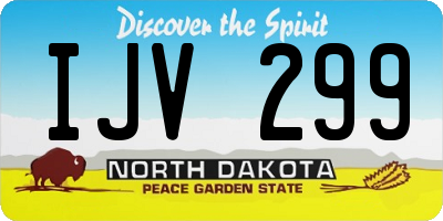 ND license plate IJV299
