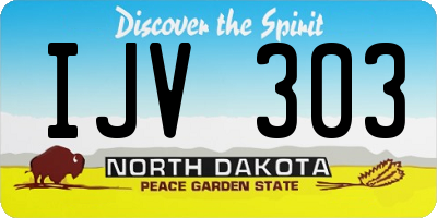 ND license plate IJV303