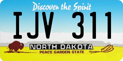 ND license plate IJV311
