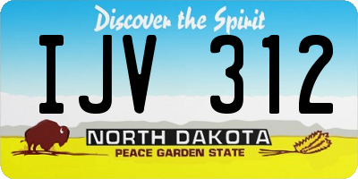 ND license plate IJV312