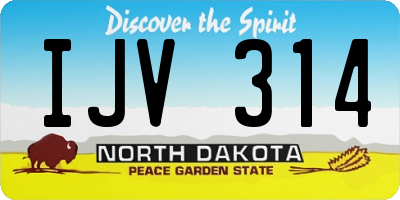 ND license plate IJV314